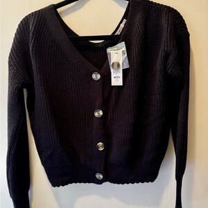 Black Button-Up Women's Sweater